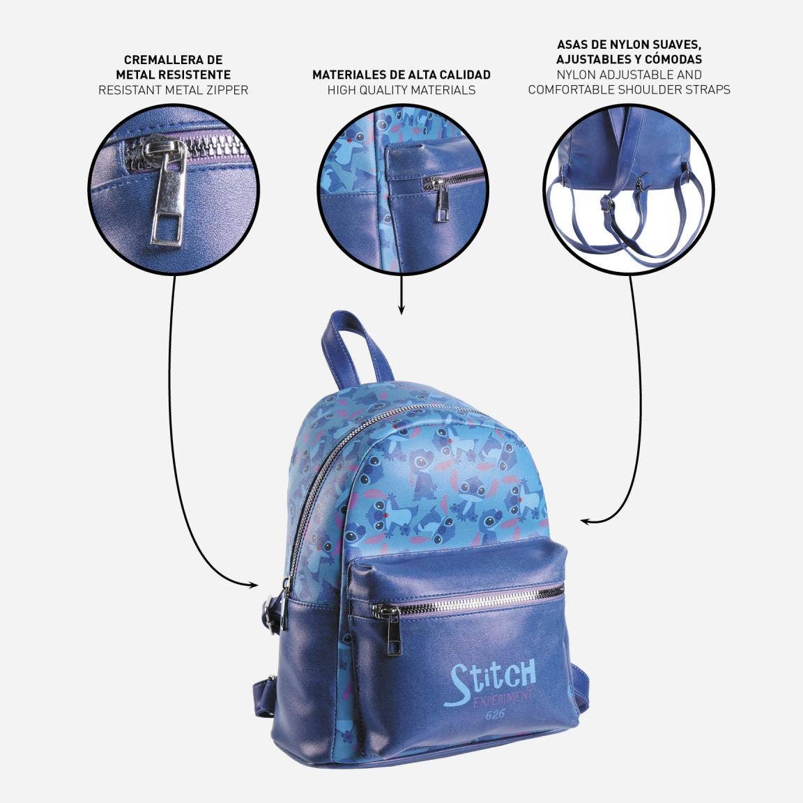 Mastoys, S.L. - Wholesale Backpack - Kids - CASUAL FASHION SYNTHETIC LEATHER BACKPACK STITCH - 21000036983