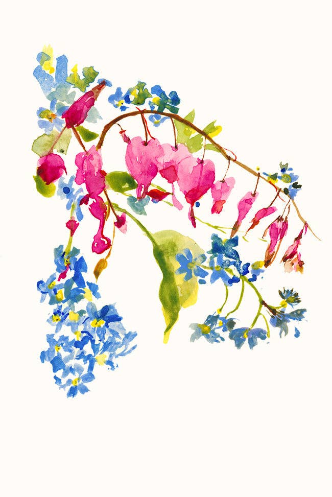 Ping He Art - Wholesale Everyday Greeting Card - Lamprocapnos - Folded Greeting Card0