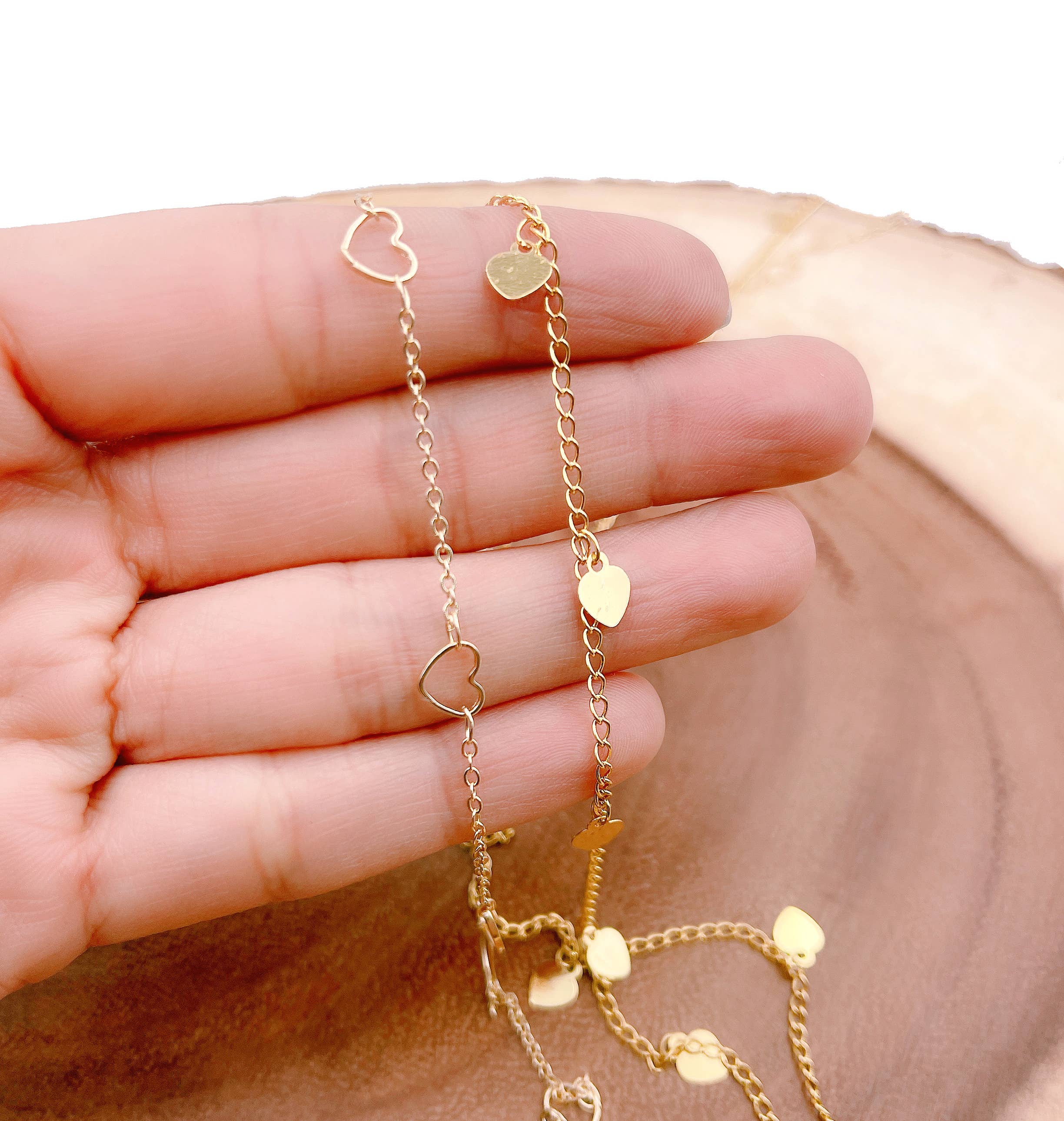 Beads Creation – Engroshandel Håndværk forsyninger – Dejlig hjertecharmekæde til fod, CH1660