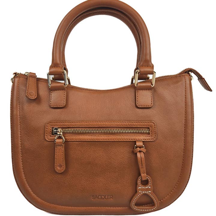 SADDLER – wholesale Top handle bag – women's – Chloe Leather Twin-Handle Handbag with Crossbody Strap - Handmade by Saddler