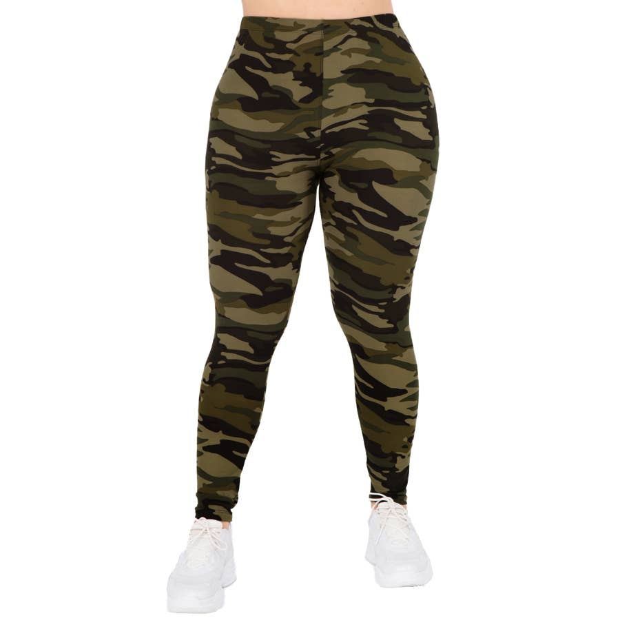 ITZON - Wholesale Athletic/Lounge Leggings - Women's - PL149PL Camo Legging - Plus5