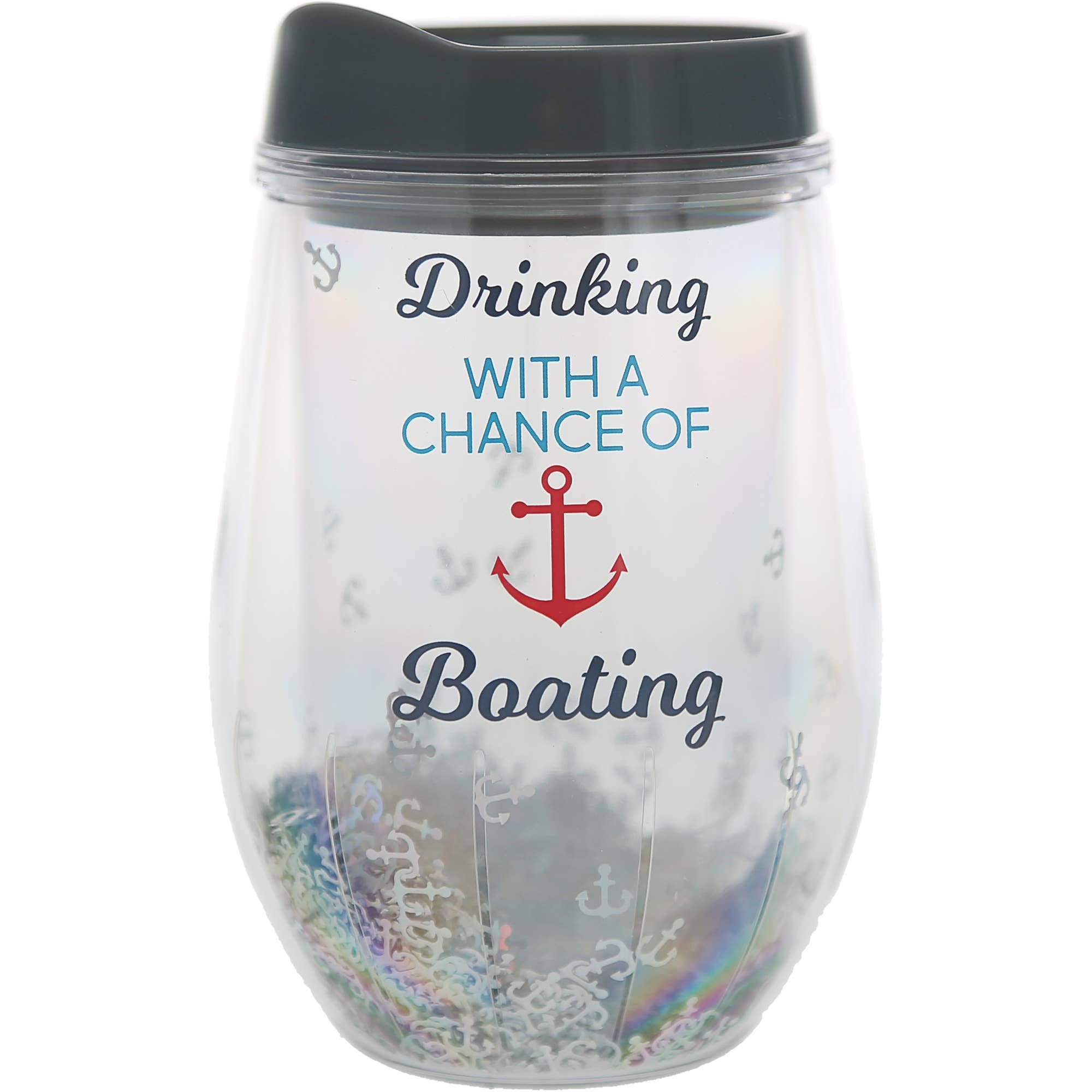 Pavilion - Wholesale Wine Glass - Boating - 12 oz Acrylic Stemless Wine Glass with Lid0