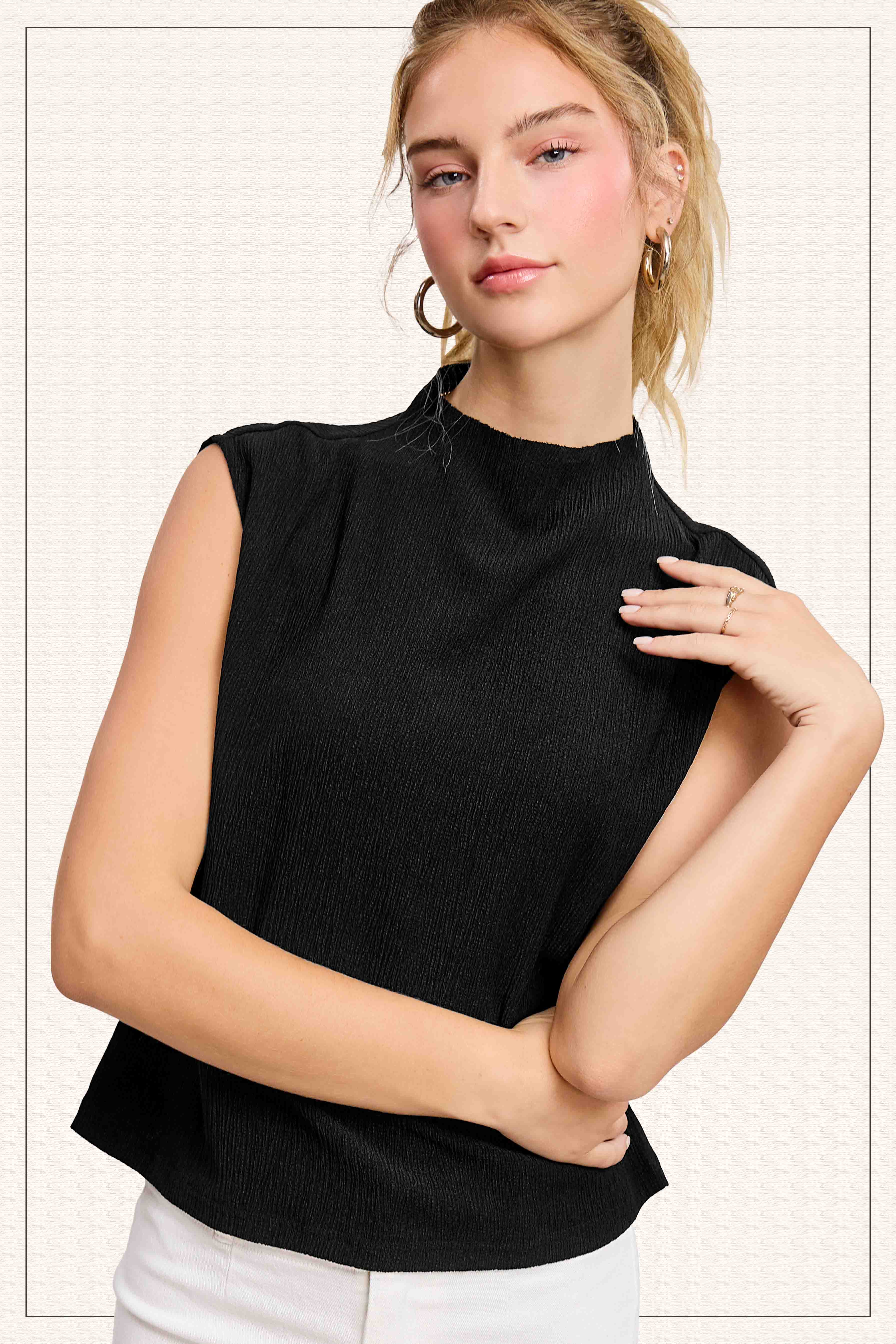 La Miel – Engroshandel Tanktop – Kvinder – HCT7705-elastisk krøllet stof ærmeløs top27