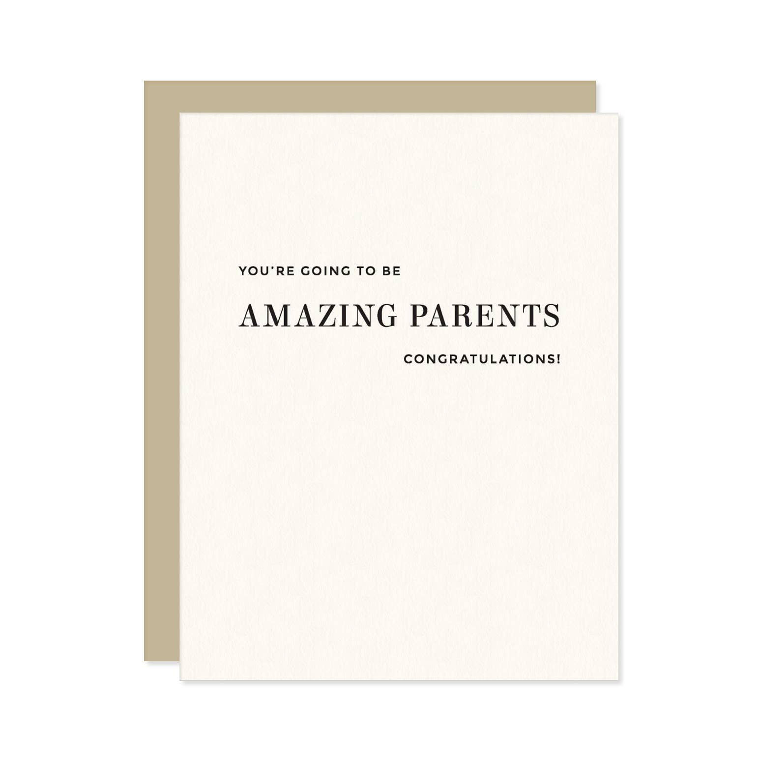 Missive - Wholesale Baby Card - Amazing Parents Letterpress Greeting Card1