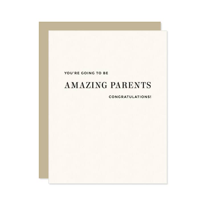 Missive - Wholesale Baby Card - Amazing Parents Letterpress Greeting Card1
