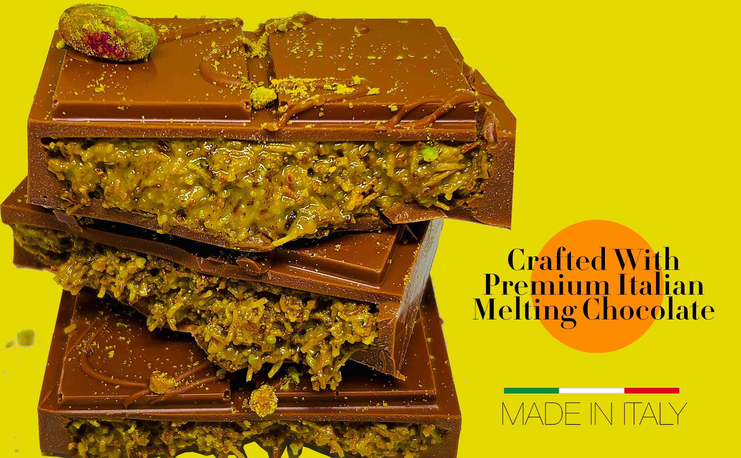 Swisense - Wholesale Chocolate Bar - Premium Dubai Pistachio Chocolate Bar 8 Oz Freshly Made8