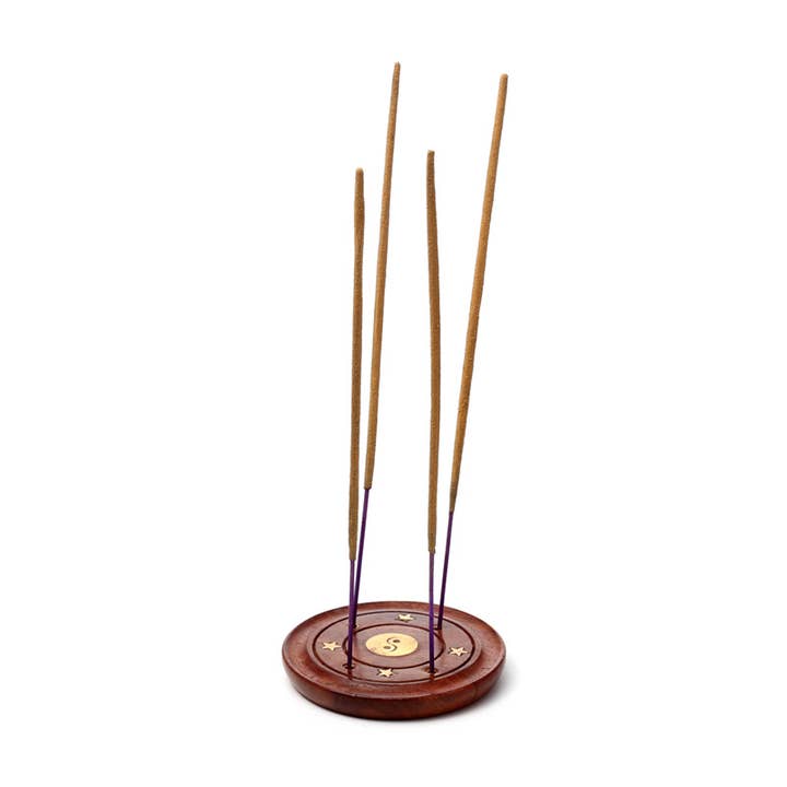 Puckator Ltd - Wholesale Incense Holder - Sheesham Ashcatcher Incence Sticks & Cones Burner Yin Yang1