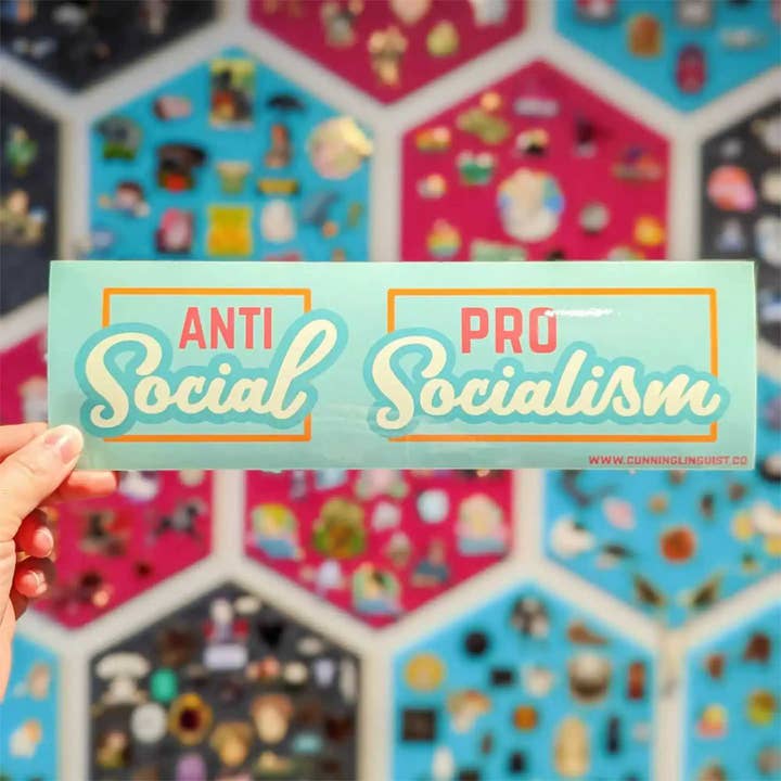 Cunning Linguist Co. - Wholesale Sticker - Antisocial/Pro-Socialism bumper sticker