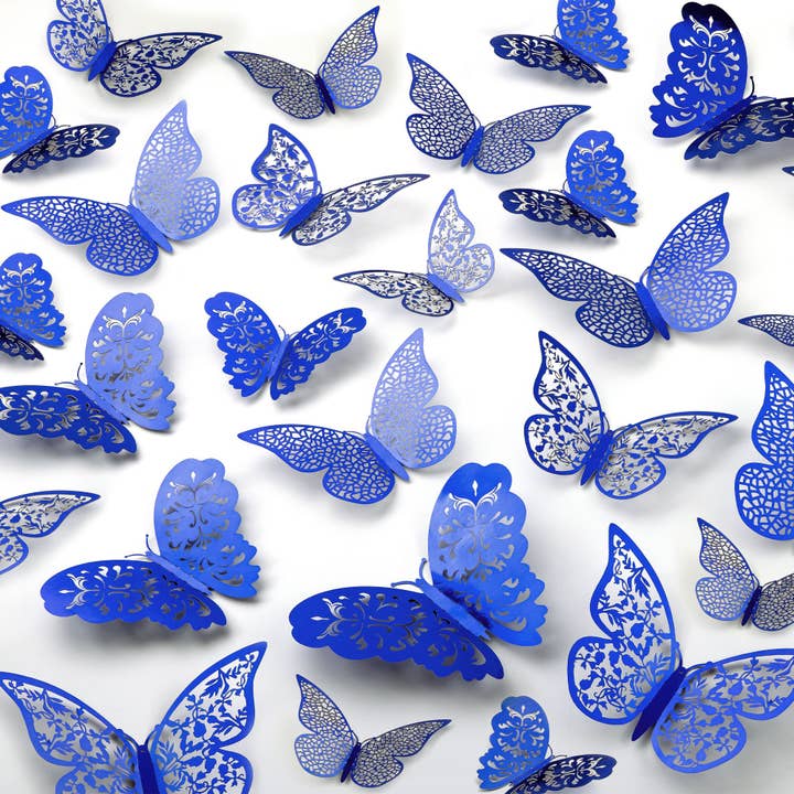 Zulay Kitchen – wholesale Wall Accent – 3D Butterfly Wall Decor – Set of 48 Decorative Butterflies8