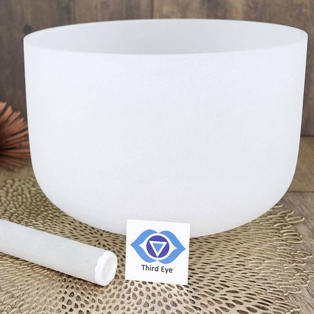 Natures Artifacts Inc – Pedra/cristal espiritual por atacado – Tigela de Canto de Quartzo Fosco para Chakra do Terceiro Olho1