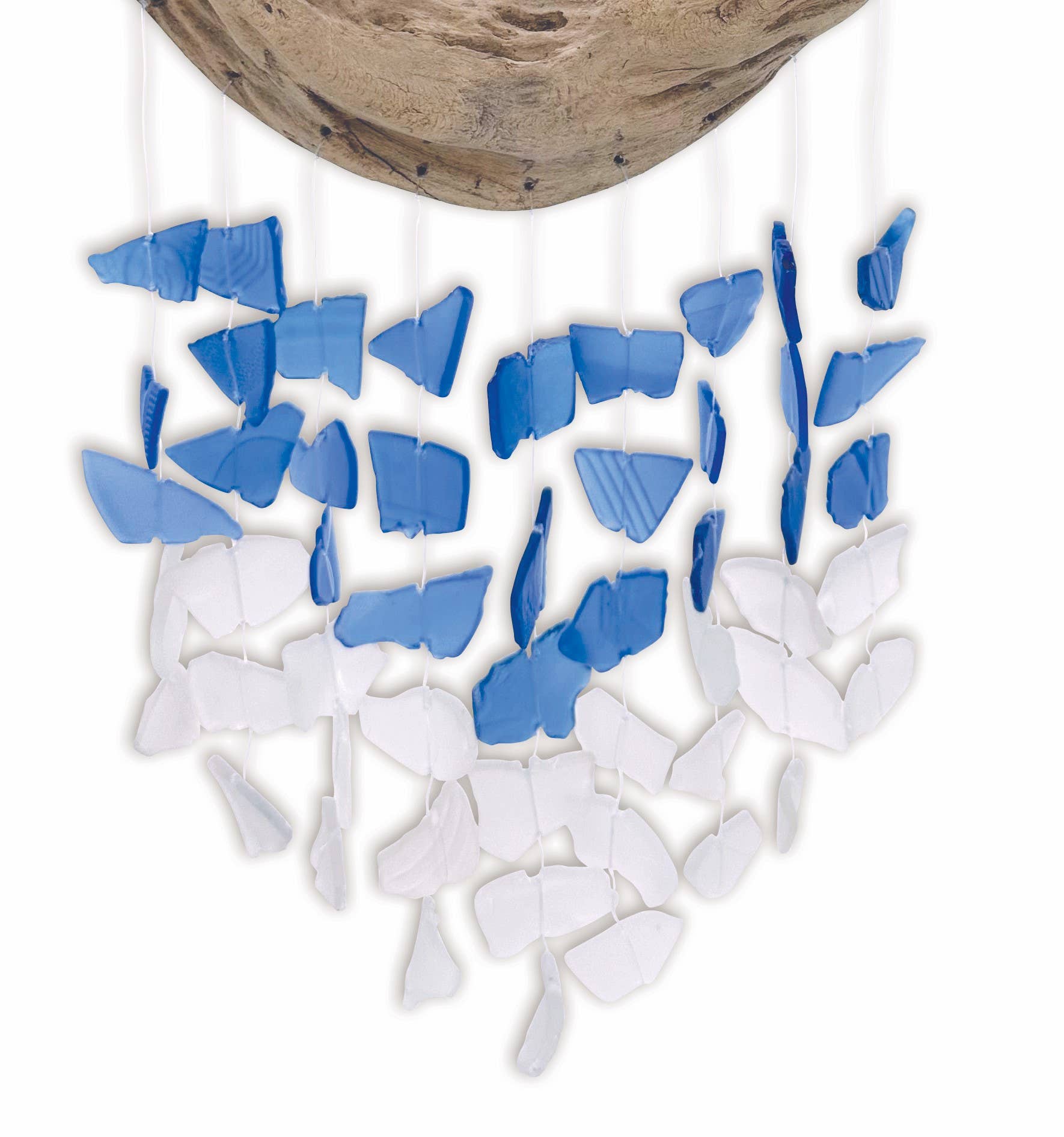 Sunset Vista Designs - Wholesale Wind Chime - 18" Bali Driftwood Boat Glass Wind Chime Decor - 713292