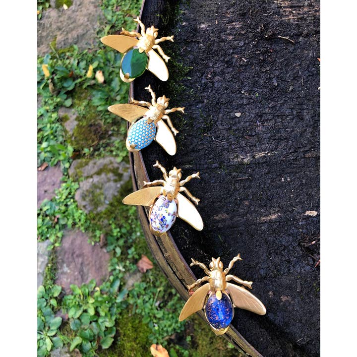 joeyfivecents - Wholesale Brooch - Brooch - vintage brass insect, vintage glass bug