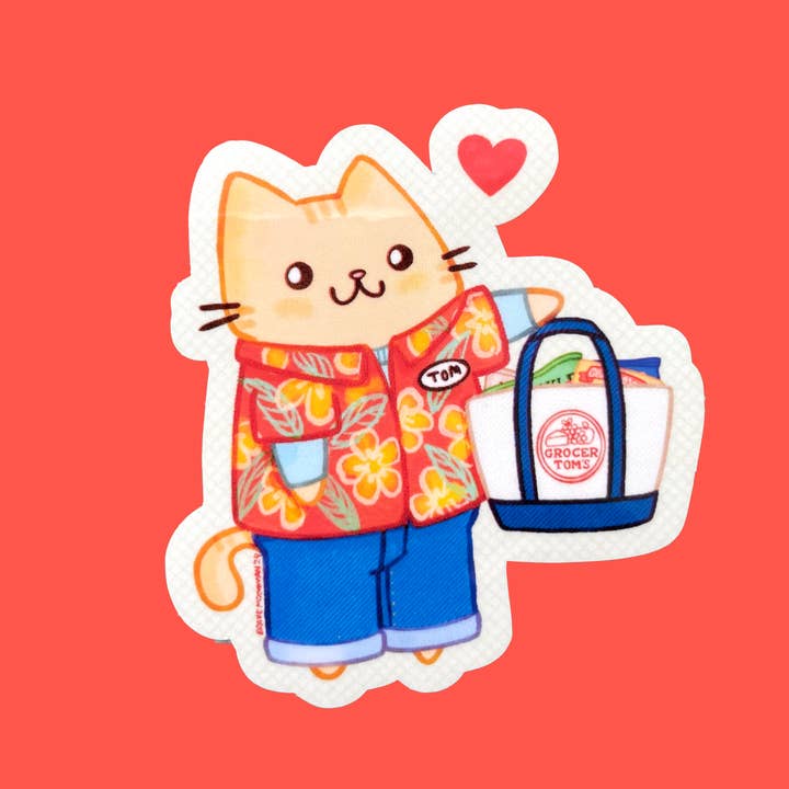 Grocer Tom Vinyl Sticker for wholesale by Brave Moonman