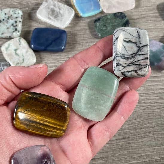 Gemstone Rectangle Worry Stones – Calming Crystals for wholesale by Keystone Crystals