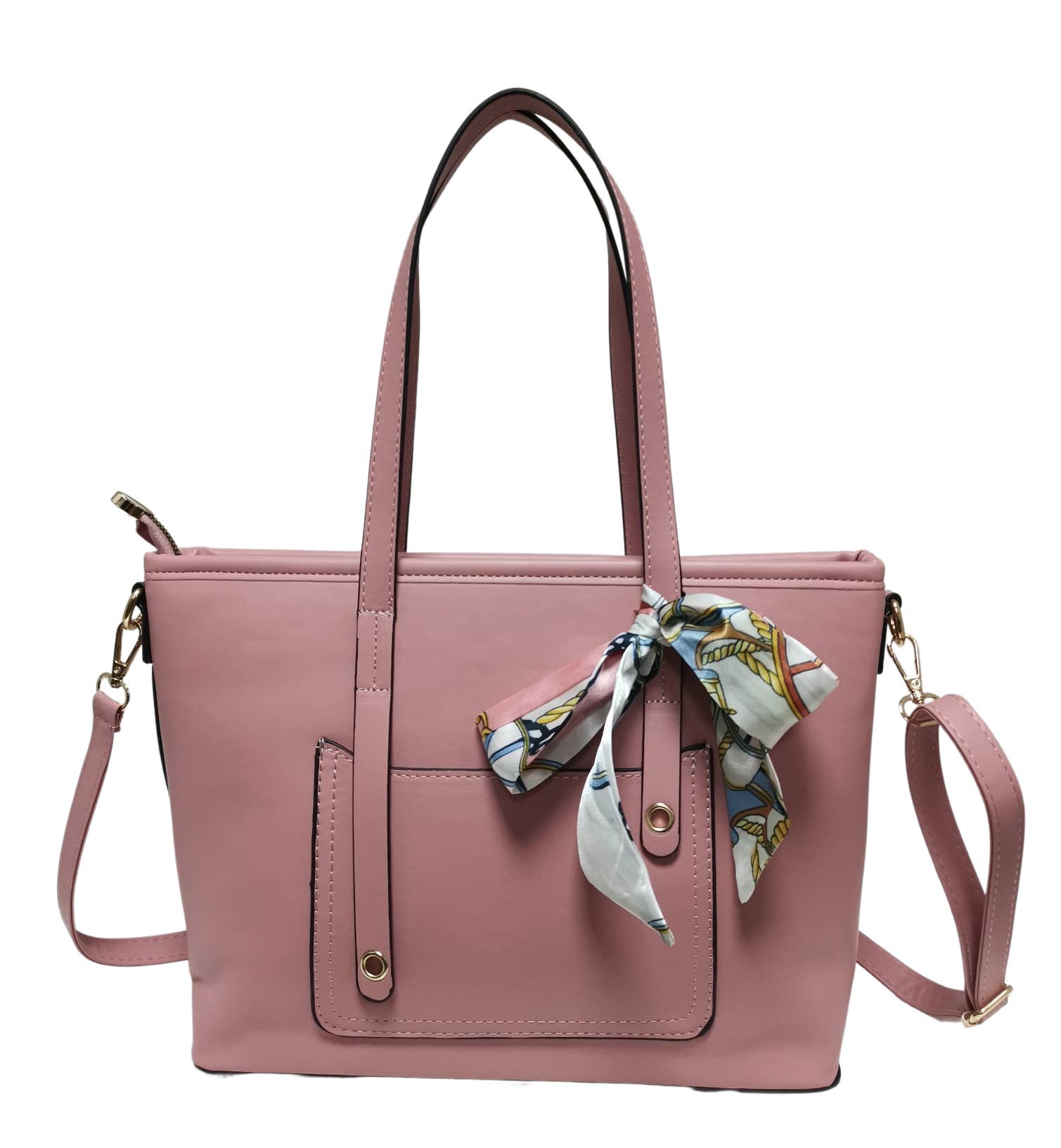 Superbia - Vendita all'ingrosso Borsa tote - Donna - Borsa classica con piccola sciarpa decorata -1188