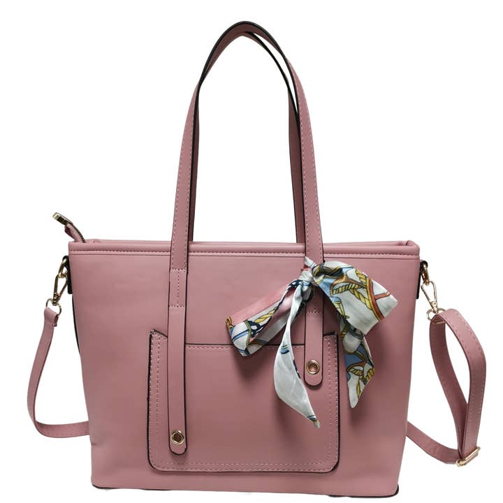Superbia - Vendita all'ingrosso Borsa tote - Donna - Borsa classica con piccola sciarpa decorata -11880
