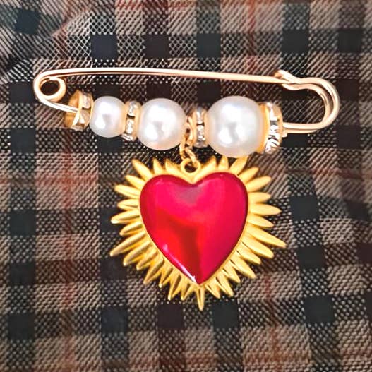 Wild & Free - Vendita all'ingrosso Spille - Spilla a forma di cuore rosso in stile vintage0