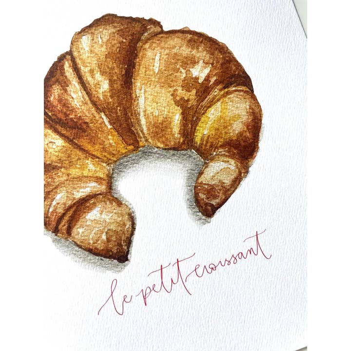 Moragn Harris Design - Wholesale Art Print - Watercolor Croissant Painting