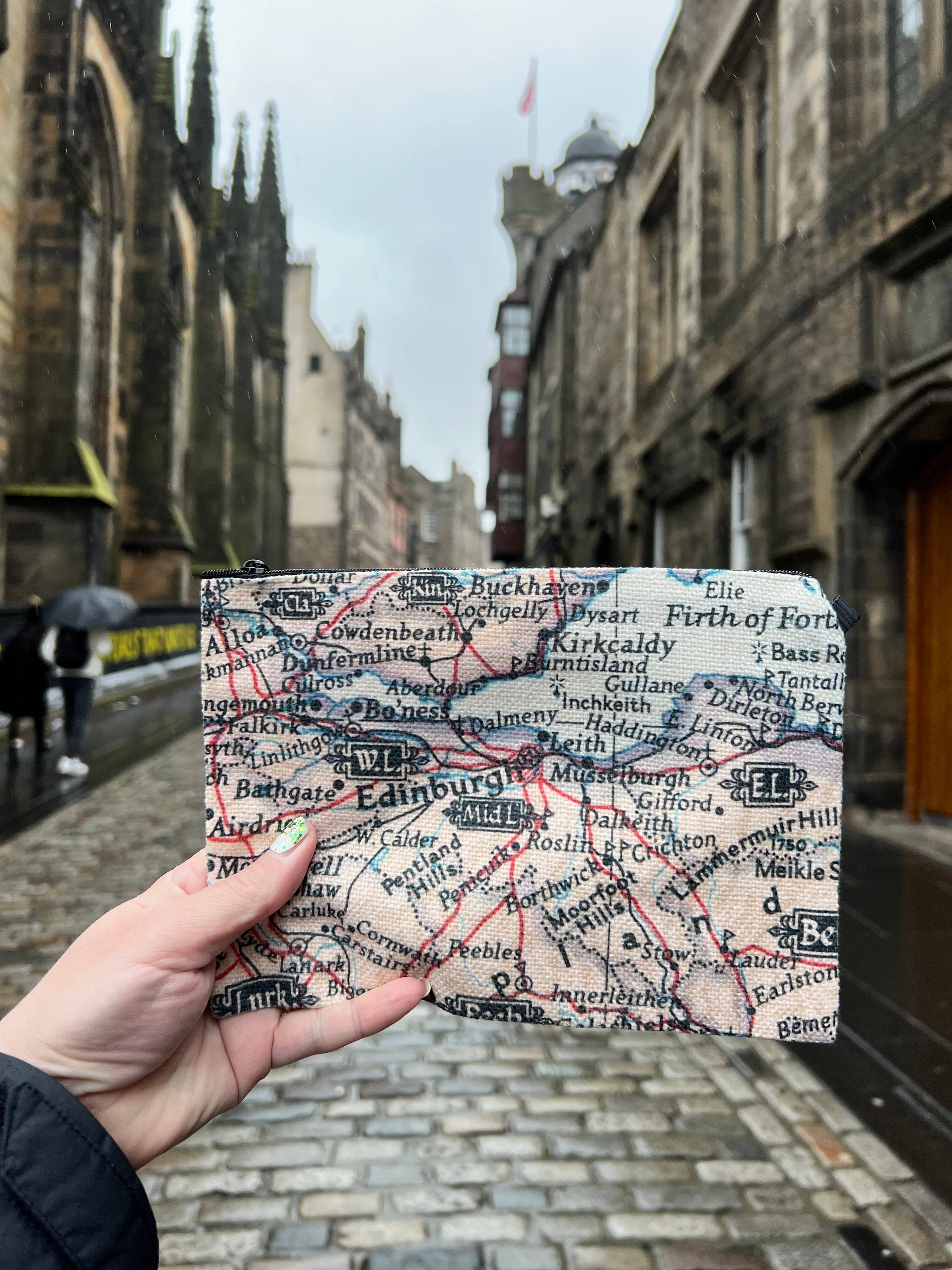 Daisy Mae Designs - Wholesale Pouch - Unisex - Custom Map Personalized Bag Wristlet Travel Pouch Makeup Bag4