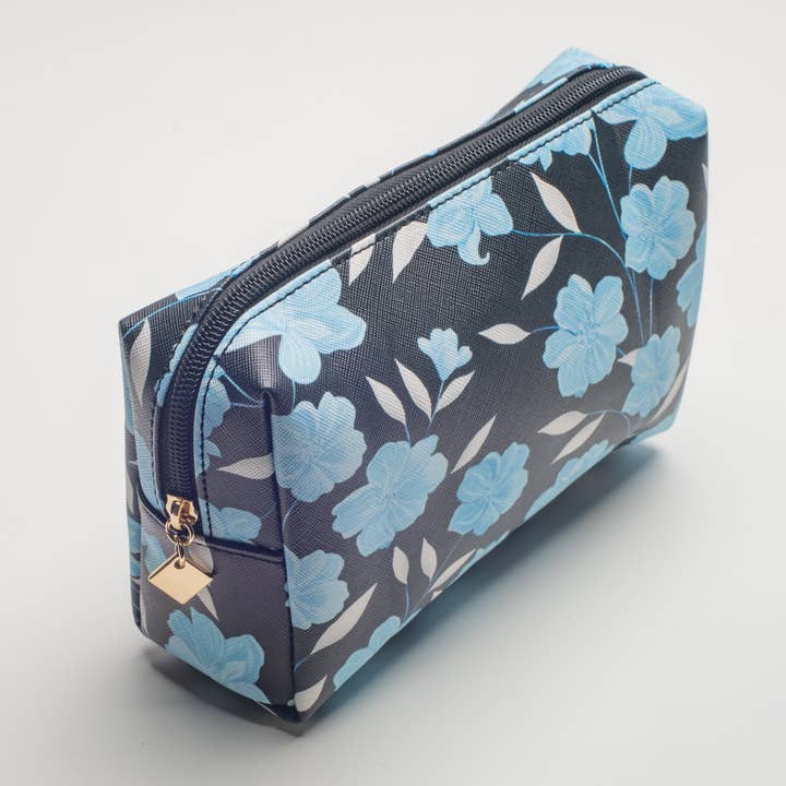 Blå Floral Pouch for engroshandel hos Iridescent Paper Studio