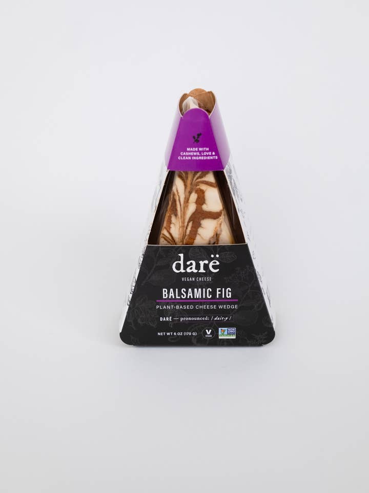 Balsamic Fig Plant-Based Cheese Wedge for wholesale by Darë Vegan Cheese
