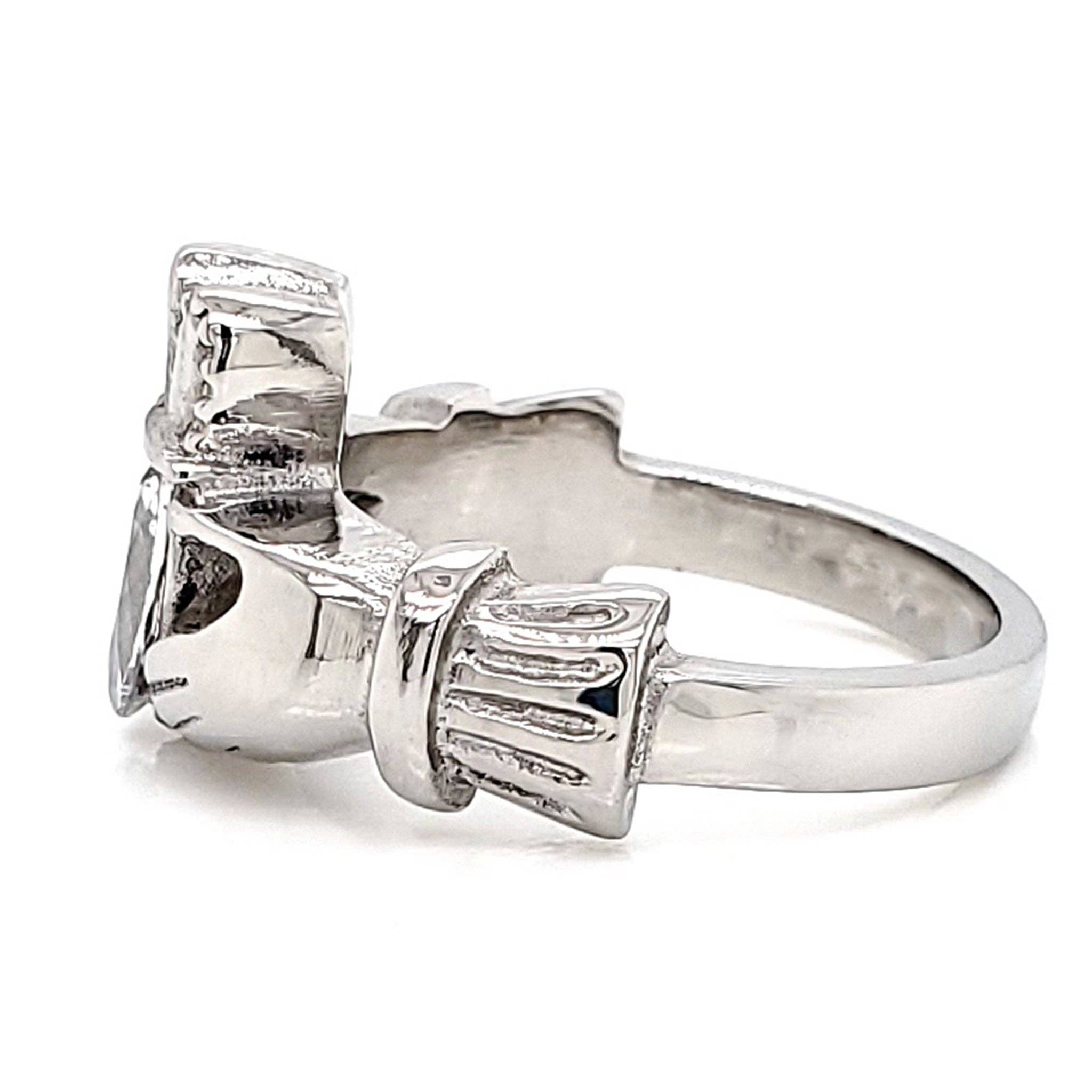 WJW – wholesale Multi-stone ring – White Gold over Brass Claddagh with CZ Birthstone Ring 11