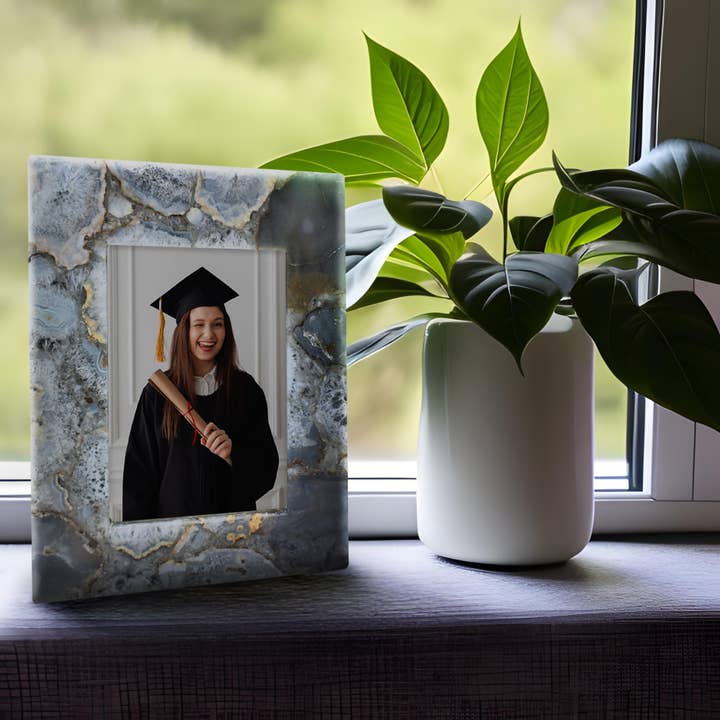 Olympus Minerals Co - Wholesale Picture Frame - Natural Pastel Grey Agate Picture Frame (4 Sizes)4