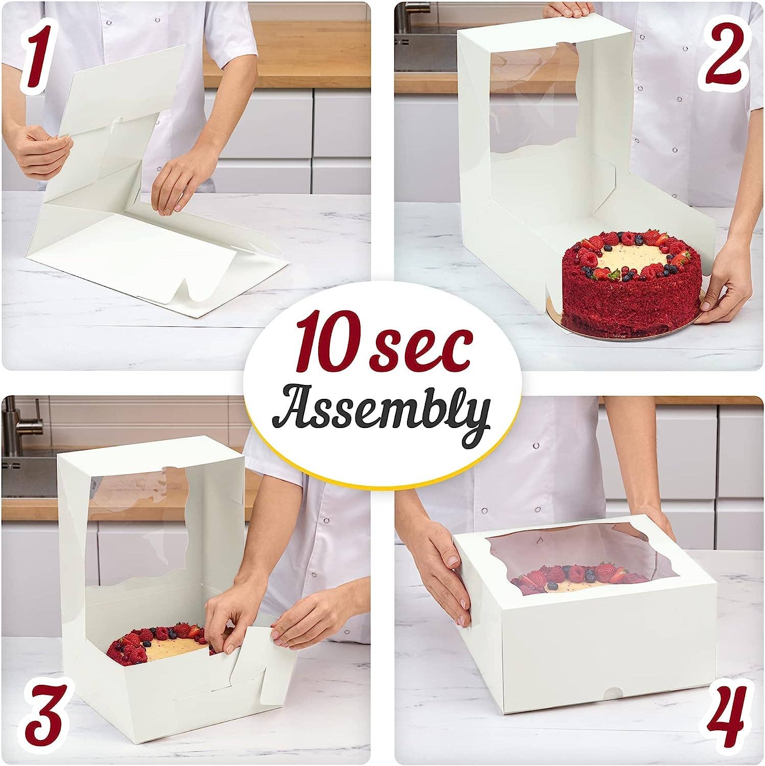 Leib Games – wholesale Tårtfat – 12 premium tårtlådor med tårtbrickor – 25,4 x 25,4 x 12,7 cm6