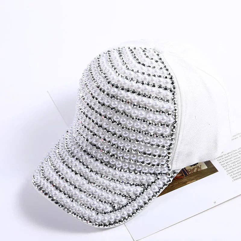 Ole - Vente Casquette de baseball – femme - Casquette en perles et strass C050619