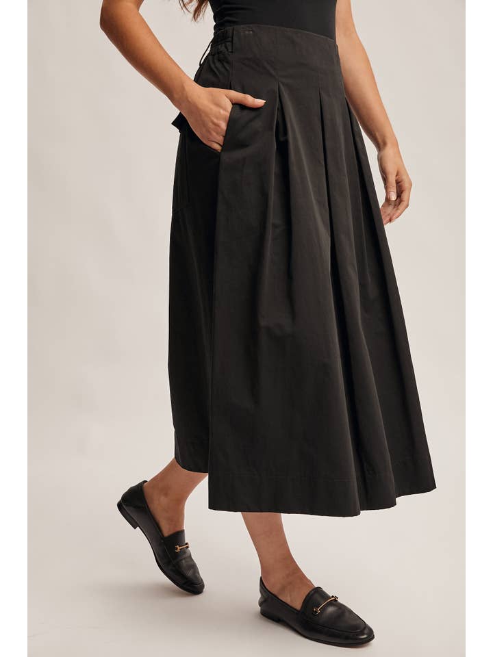 Forte - Wholesale Skirt - Women's - Pleated A-Line Midi Skirt FSK000127