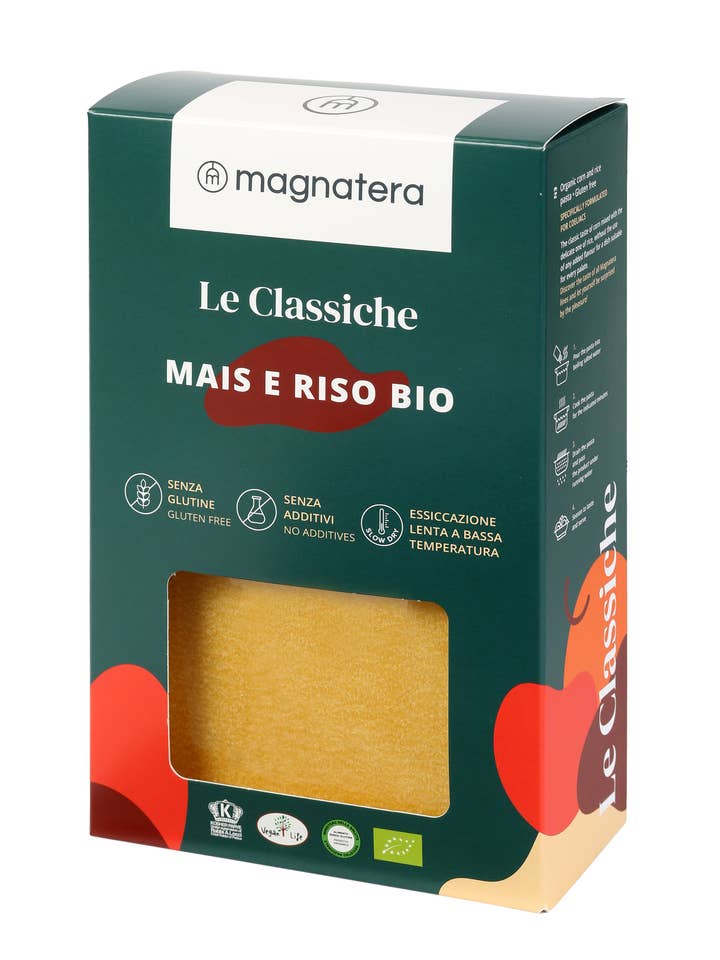 GLUTEN-FREE PASTA LASAGNE CORN RICE BIO made in Italy for wholesale by magnatera Pangea srl