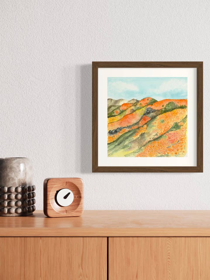 Imprimé giclée Super Bloom d'Antelope Valley pour la vente par True Blue Textile Studio