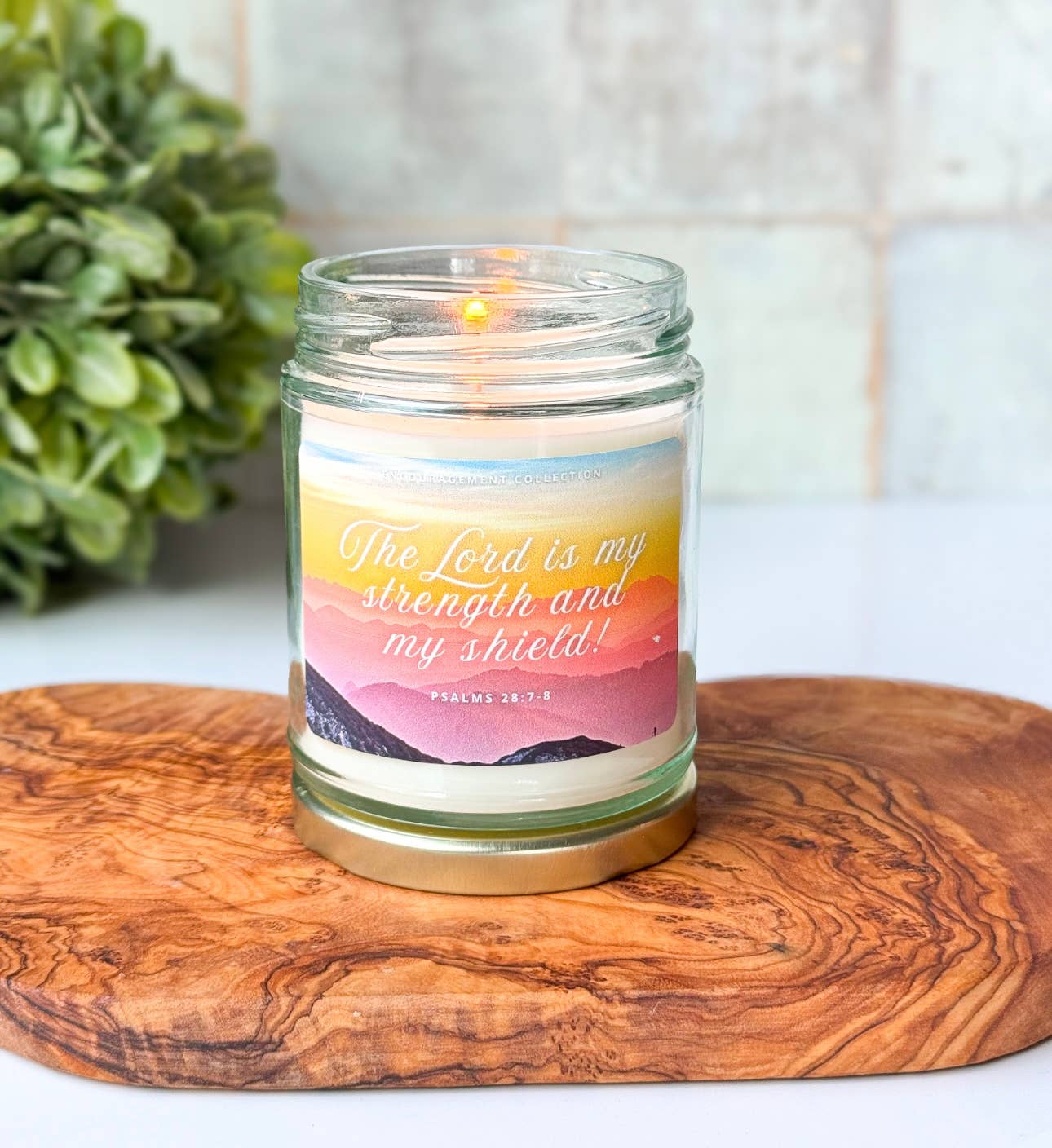 Spirit Glow Home & Body Essentials – wholesale Jar/filled candle – Psalms 28:7-8 - Bible Verse Candles - 7oz. Soy Wax 1