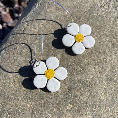 Speckled Daisy Hoops for wholesale by Sutton Craft Co