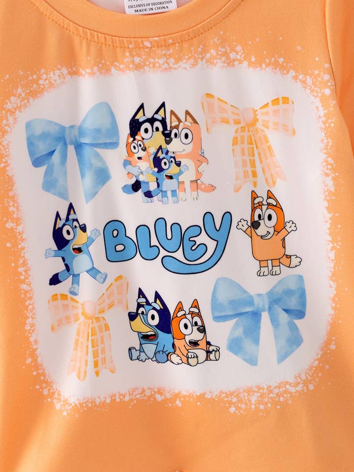 Rylee Faith Designs - Wholesale Top & Pant Set - Kids - Girls Bluey Print Top+Bell-Bottom Pants Outfits