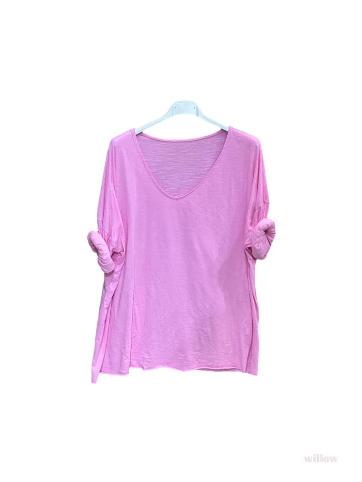Moonsun - Wholesale Blouse – Women’s - Plain cotton long sleeve top #135816