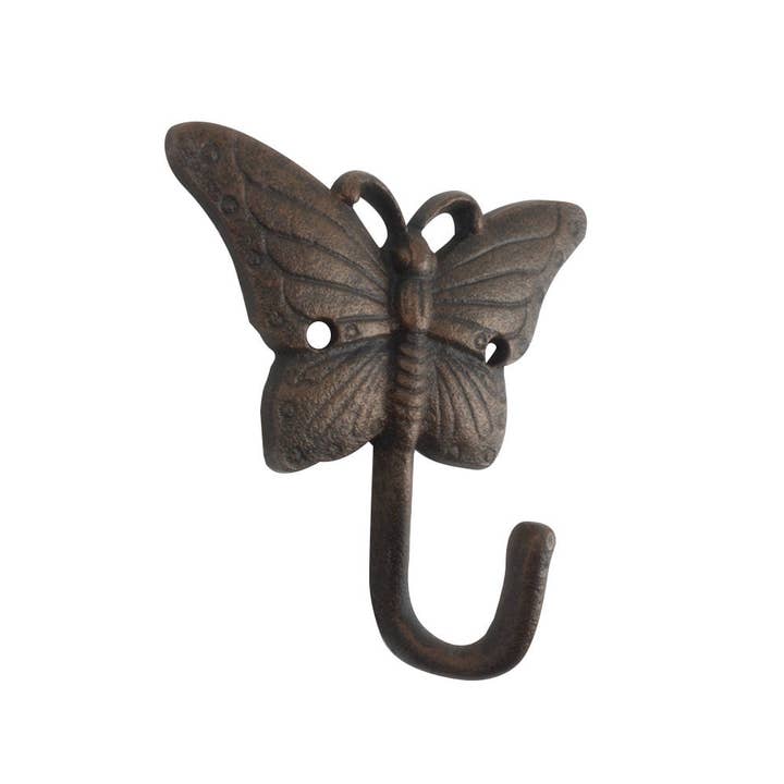 Hampton Ironworks – wholesale Väggkrok – Rustik koppar gjutjärn fjäril krok 6"2
