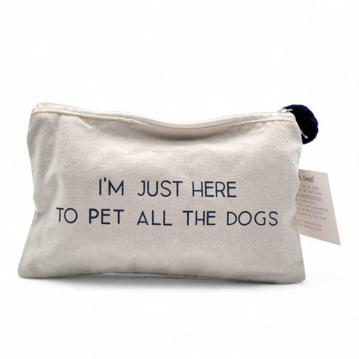 Small Canvas Dog Lover Makeup Pouch Zipper Bag for wholesale by Crover
