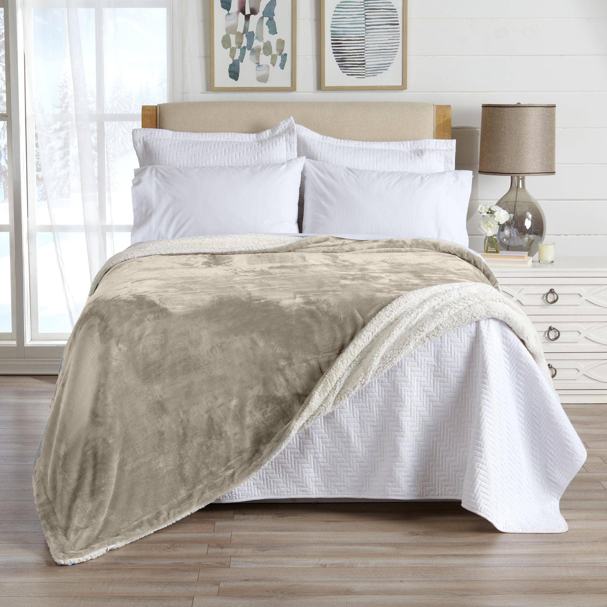 BH Collective - Wholesale Bedding Blanket - Bed Blanket - Velvet Plush & Sherpa Reverse - Kinsley123