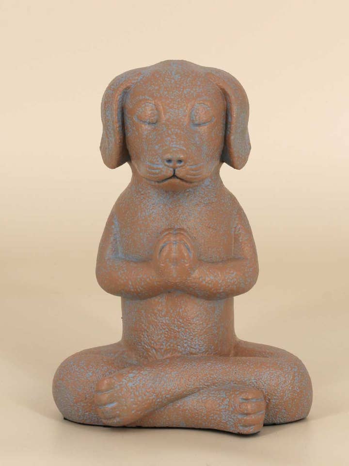 Namaste-Hundestatue, Terrakotta-Oberfläche für den Großhandel von Buddha Groove