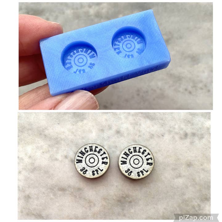 EllaRaeMouldsVinyls – wholesale Craft supplies – Winchester Bullet Stud Earring, Silicone Mould