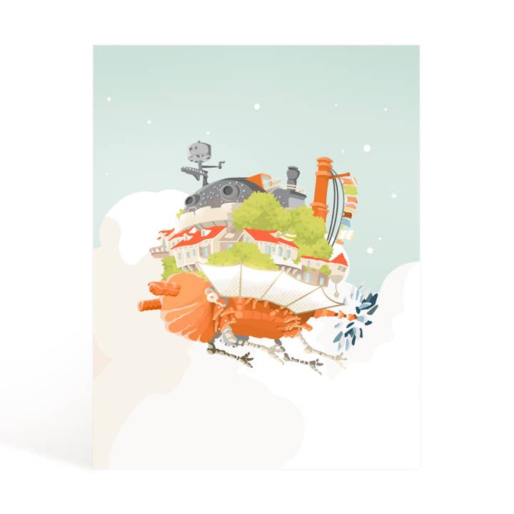 Floating Castle Art Print (5 x 7) for wholesale by Naptime Doodler