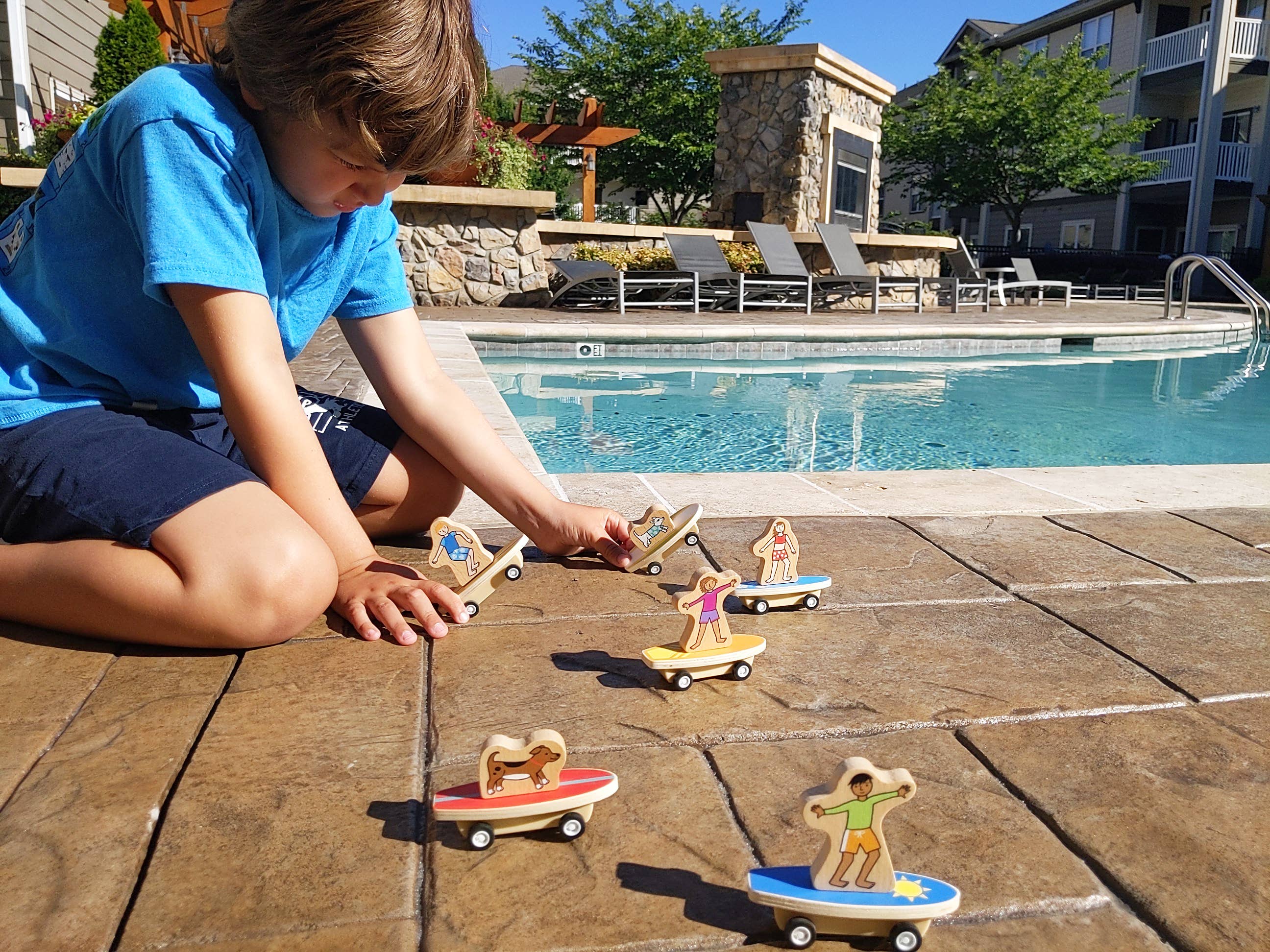 Jack Rabbit Creations - Wholesale Wood Toy - Kids - Pull Back Surfer Kids & Dogs Refill - Set of 242