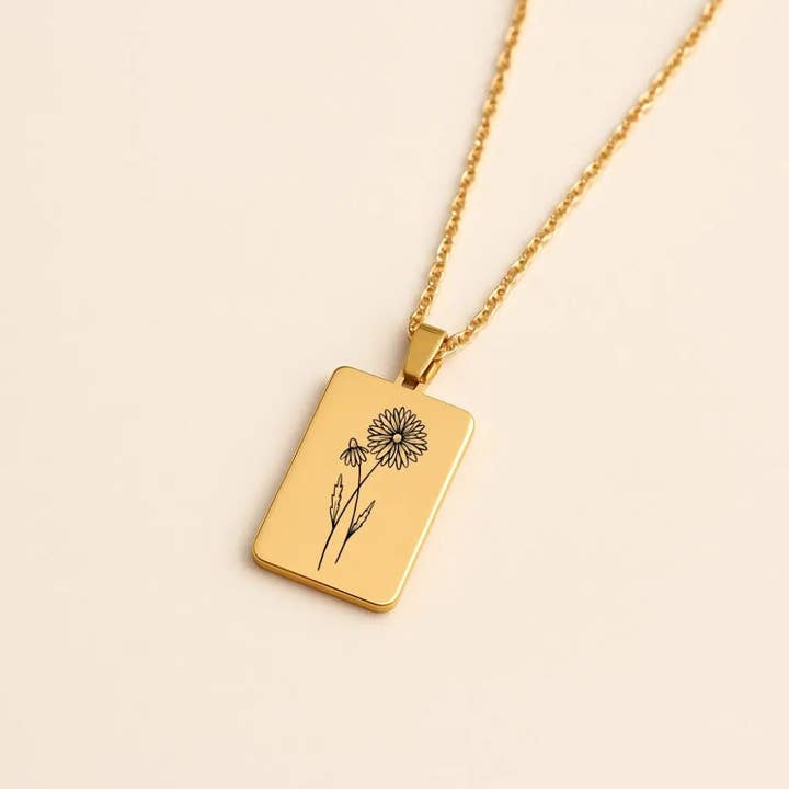 Fødselsblomst halskæde for engroshandel hos Asjeblief