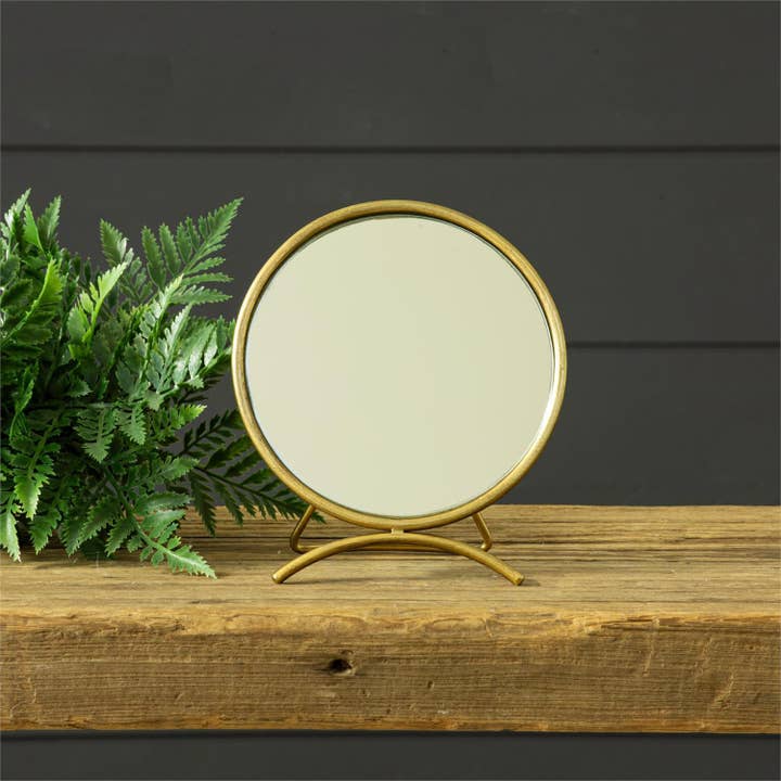 Audrey's Home & Gift - Wholesale Vanity Mirror - Gold Tabletop Mirror (PC)