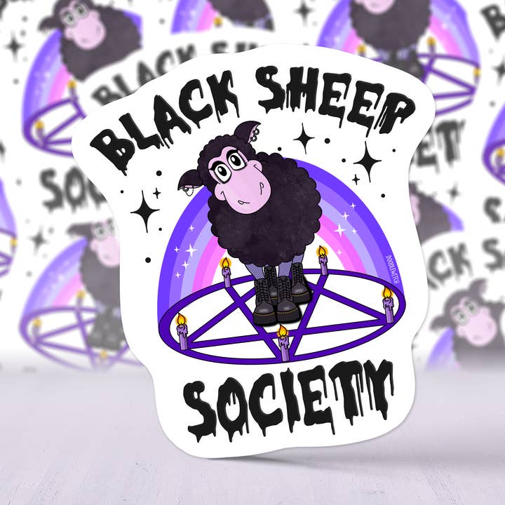 Black Sheep Society Sticker, Emo Girl Sticker, Goth Stickers for wholesale by DoodleWitch