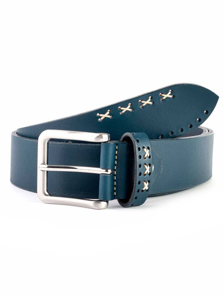 Leren riem met kruissteek. voor wholesale door VALTICO