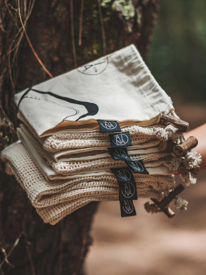 Hawaiian Reusable Produce & Bulk Bags | 100% Organic Cotton for wholesale by 'AINA life