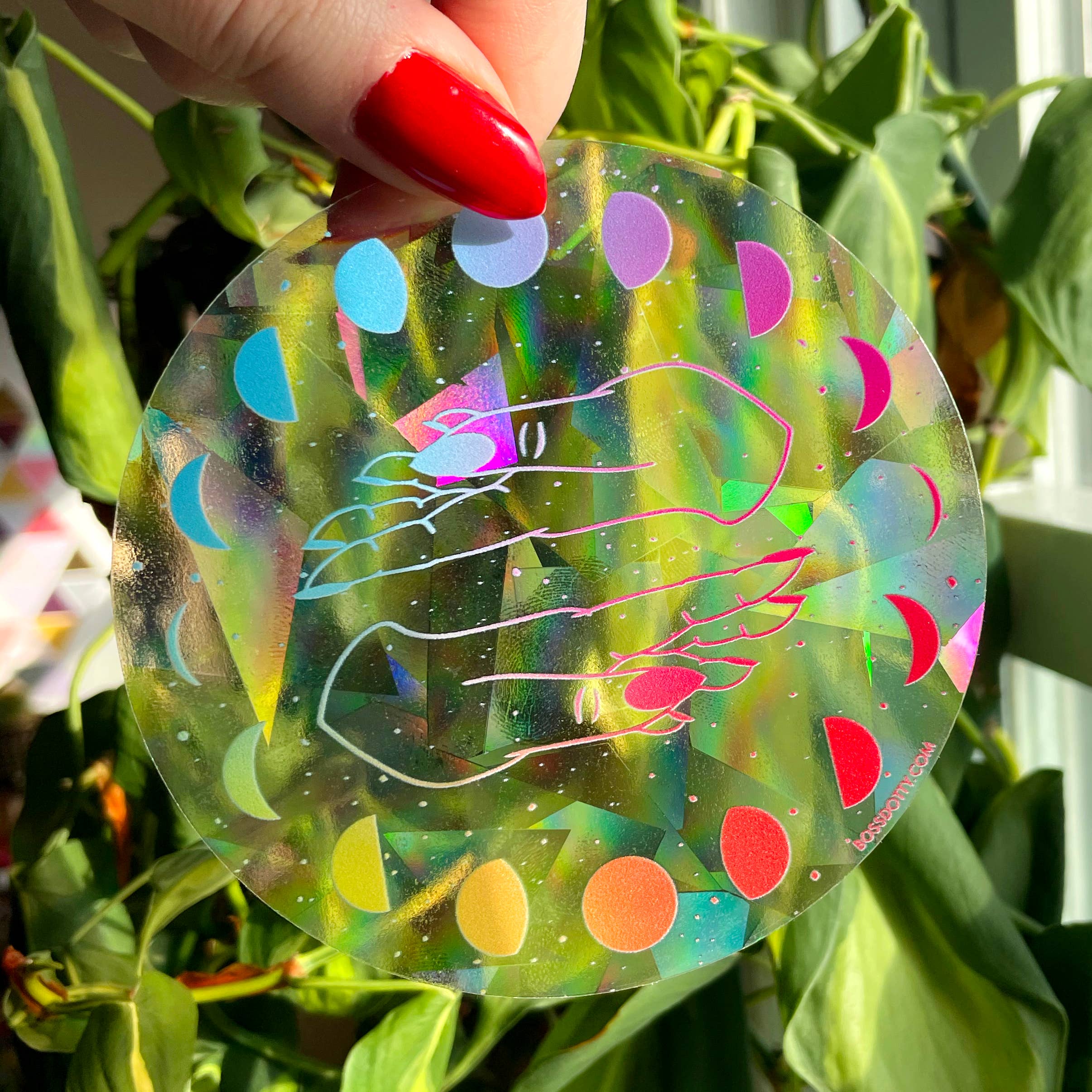 Boss Dotty Paper Co. - Wholesale Sticker - Moon Phases Rainbow Suncatcher Sticker6