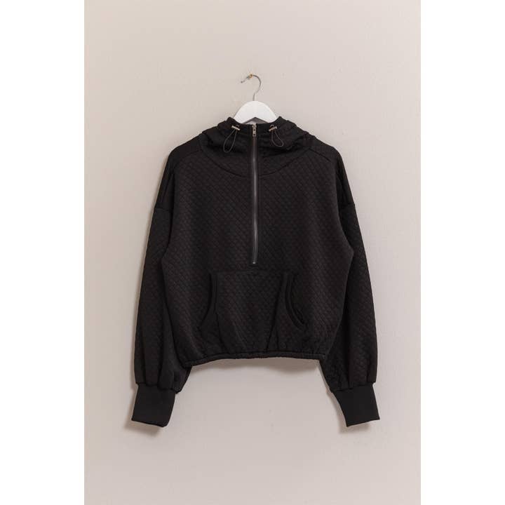 HYFVE - Wholesale Hoodie - Women's - HF25C358-Quilted Knit Hood Top